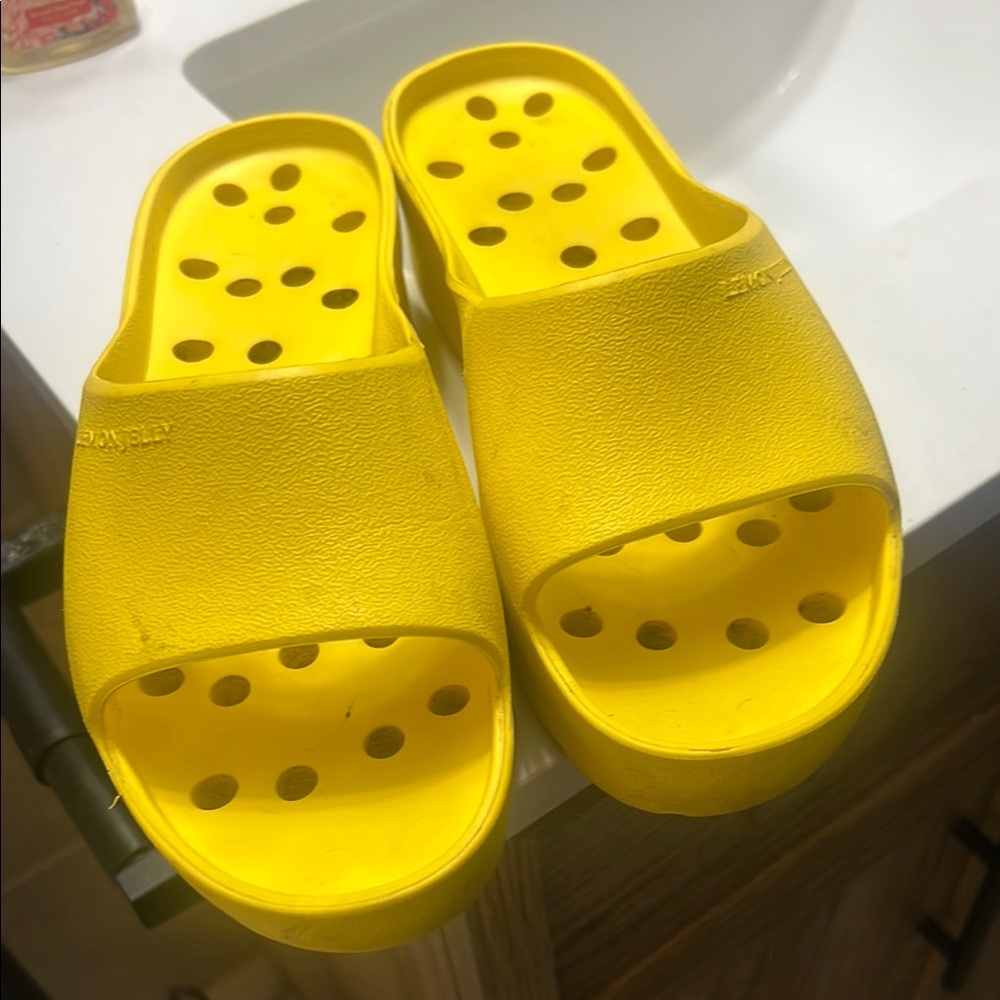 Lemon Jelly Yellow Slide Sandals